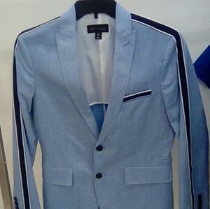 INC CONCEPTS Royal Smoke Blue Linen Jacket
